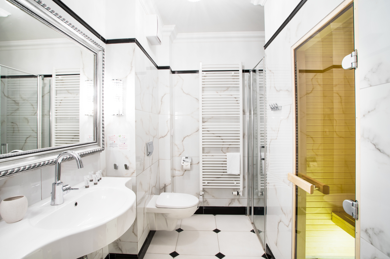 Łazienka w apartamencie z sauna